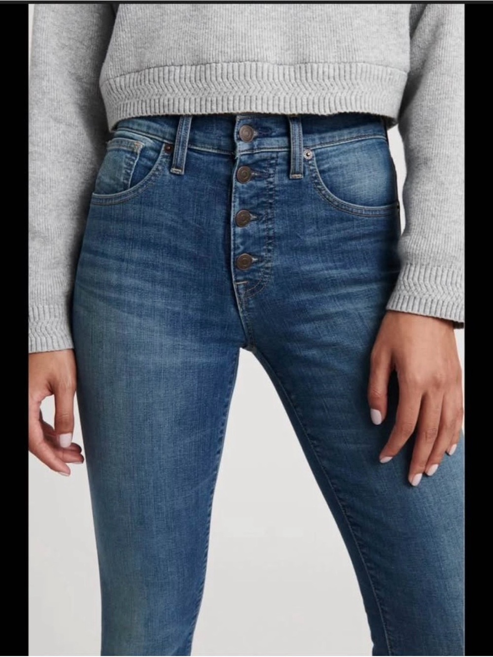 Lucky Brand Bridgette High Rise Skinny Jeans Button Fly Blue Denim